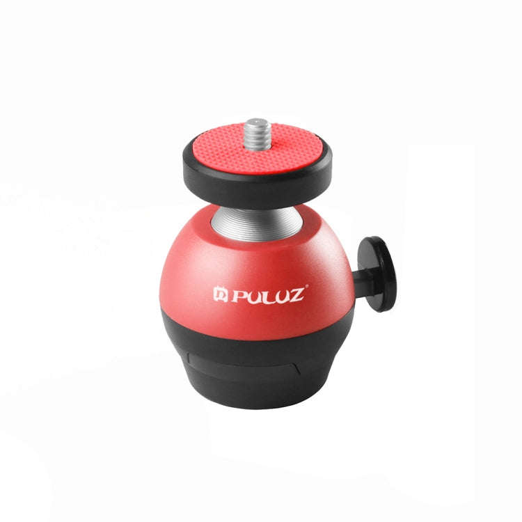 PULUZ 1/4 inch Screw Aluminum Alloy Ball Head ABS Tripod Adapter(Red)