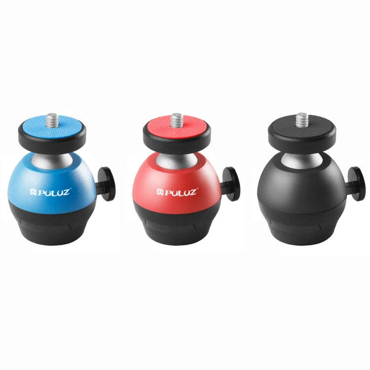 PULUZ 1/4 inch Screw Aluminum Alloy Ball Head ABS Tripod Adapter(Red)