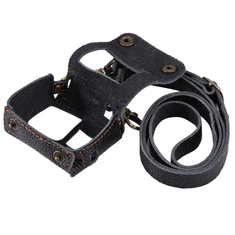 PULUZ for GoPro HERO7 Black /6 /5 Litchi Texture Genuine Leather Housing Case with Set Key Hole &...