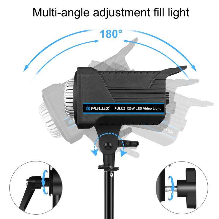 PULUZ 220V 120W Studio Video Light Dual Color Temperature Built-in Dissipate Heat System with Rem...