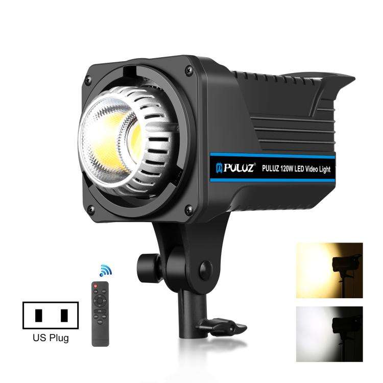 PULUZ 220V 120W Studio Video Light Dual Color Temperature Built-in Dissipate Heat System with Rem...