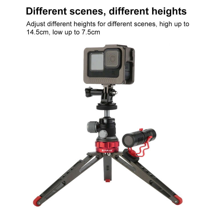 PULUZ Desktop Vlogging Live Tripod Holder with Cold Shoe Bases for DSLR & Digital Cameras, Adjust...