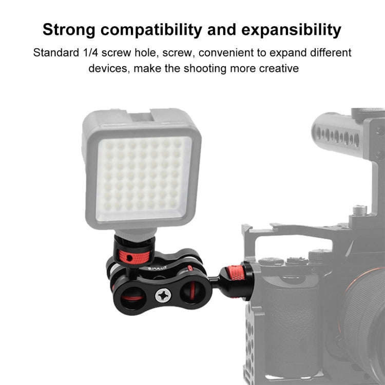 PULUZ Magic Arm Bracket Mount 1/4 inch Ball Head Magic Arm(Black)