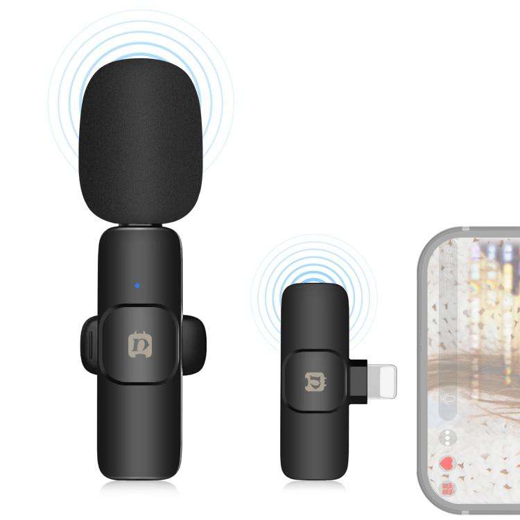 PULUZ Wireless Lavalier Noise Reduction Reverb Microphone for 8-Pin Device, Support Phone Chargin...