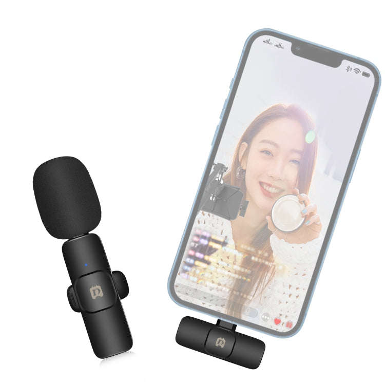 PULUZ Wireless Lavalier Noise Reduction Reverb Microphone for 8-Pin Device, Support Phone Chargin...