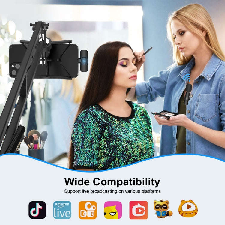 PULUZ Wireless Lavalier Noise Reduction Reverb Microphone for 8-Pin Device, Support Phone Chargin...