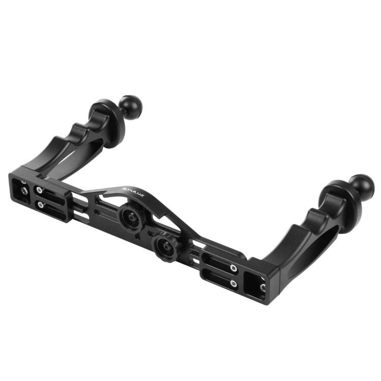 PULUZ Dual Handles Aluminium Alloy Tray Stabilizer for Underwater Camera Housings(Black)
