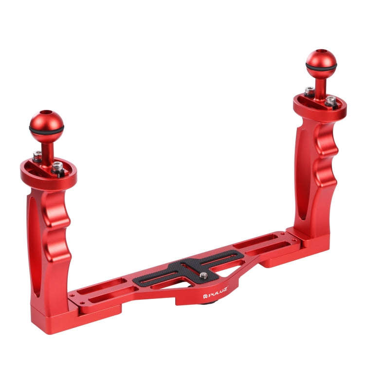 PULUZ Dual Handles Aluminium Alloy Tray Stabilizer for Underwater Camera Housings(Red)