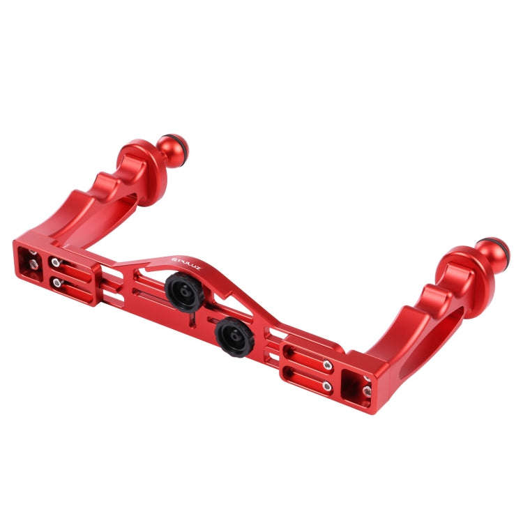 PULUZ Dual Handles Aluminium Alloy Tray Stabilizer for Underwater Camera Housings(Red)