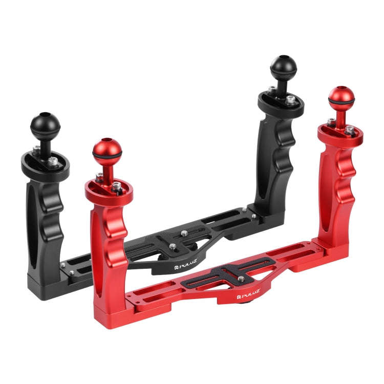 PULUZ Dual Handles Aluminium Alloy Tray Stabilizer for Underwater Camera Housings(Red)