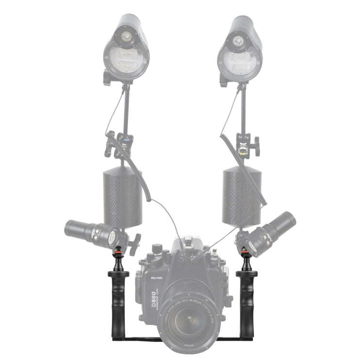 PULUZ Dual Handles Aluminium Alloy Tray Stabilizer for Underwater Camera Housings(Black)