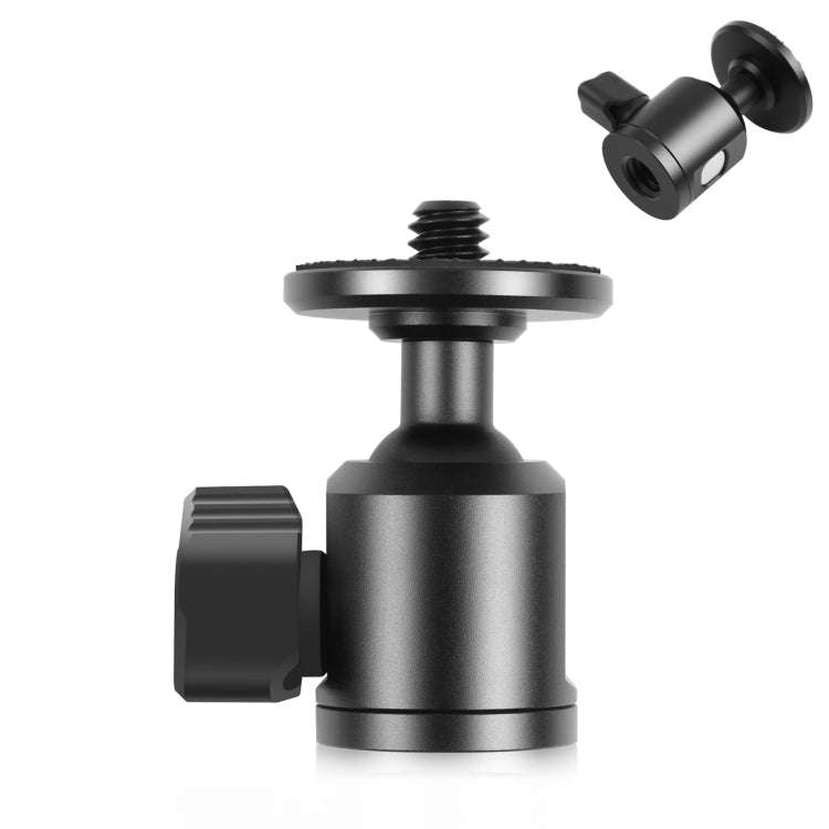 PULUZ 3/8 inch Inner Screw Metal Tripod Ball Head Adapter with Knob Lock(Black)
