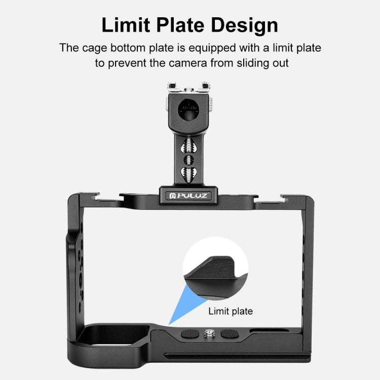 PULUZ Video Camera Cage Filmmaking Rig with Handle for Sony Alpha 7C / ILCE-7C / A7C(Black)