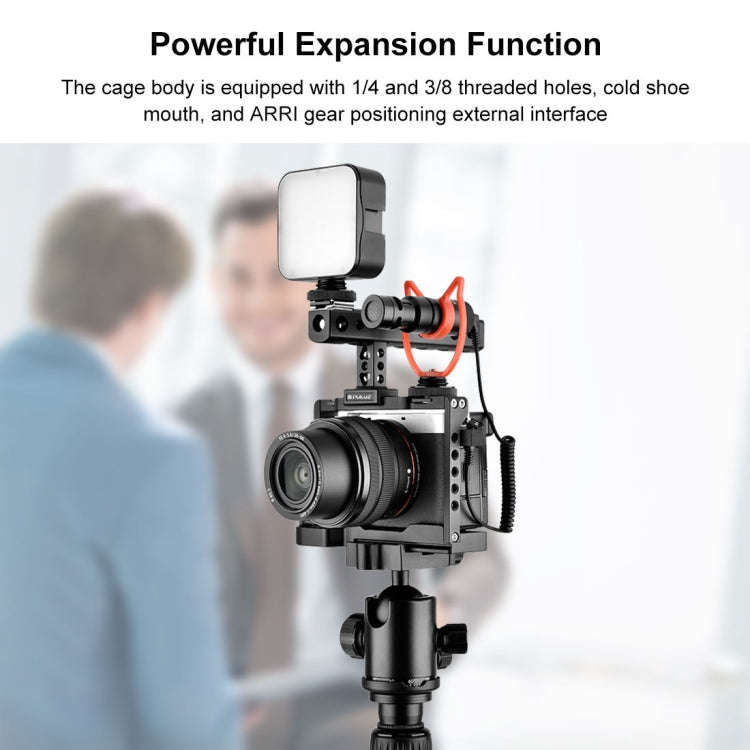 PULUZ Video Camera Cage Filmmaking Rig with Handle for Sony Alpha 7C / ILCE-7C / A7C(Black)