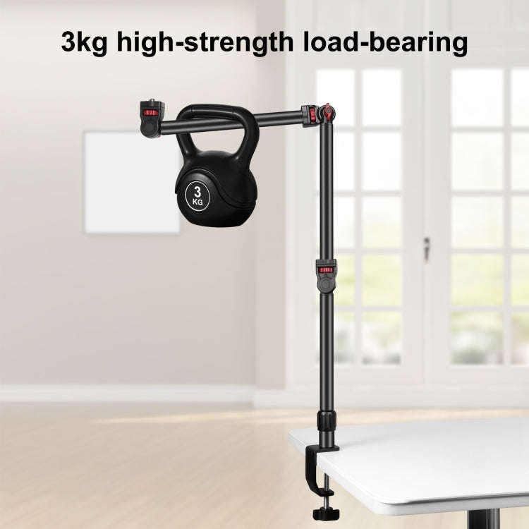 PULUZ Overhead Camera Mount C-Clamp Desk Stand Live Holder(Black)