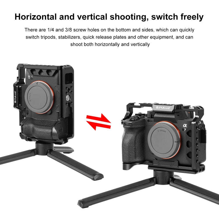 PULUZ Metal Camera Cage Stabilizer Rig for Sony A7 IV / ILCE-7M4 / A7M4 / A7M3 / A7R3  / A7R III(...
