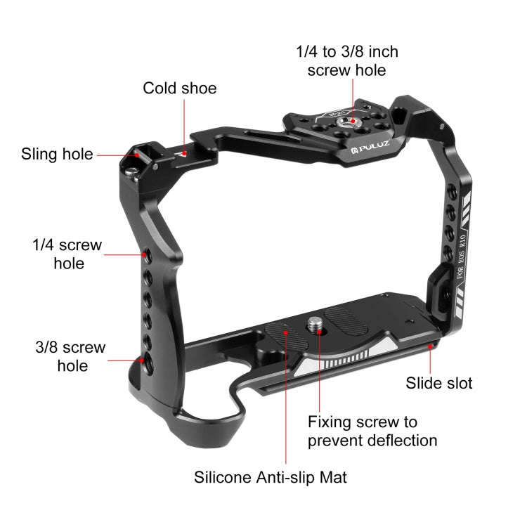 For Canon EOS R10 PULUZ Metal Camera Cage Stabilizer Rig (Black)