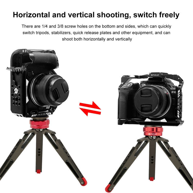 For Canon EOS R10 PULUZ Metal Camera Cage Stabilizer Rig (Black)