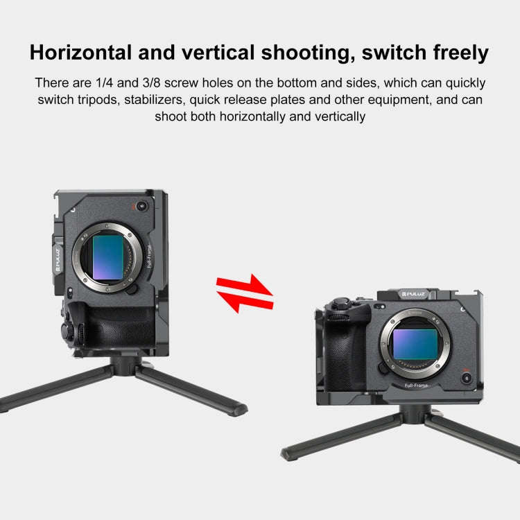 For Sony ILME-FX30 / FX3 PULUZ Metal Camera Cage Stabilizer Rig with NOTA Slider(Black)
