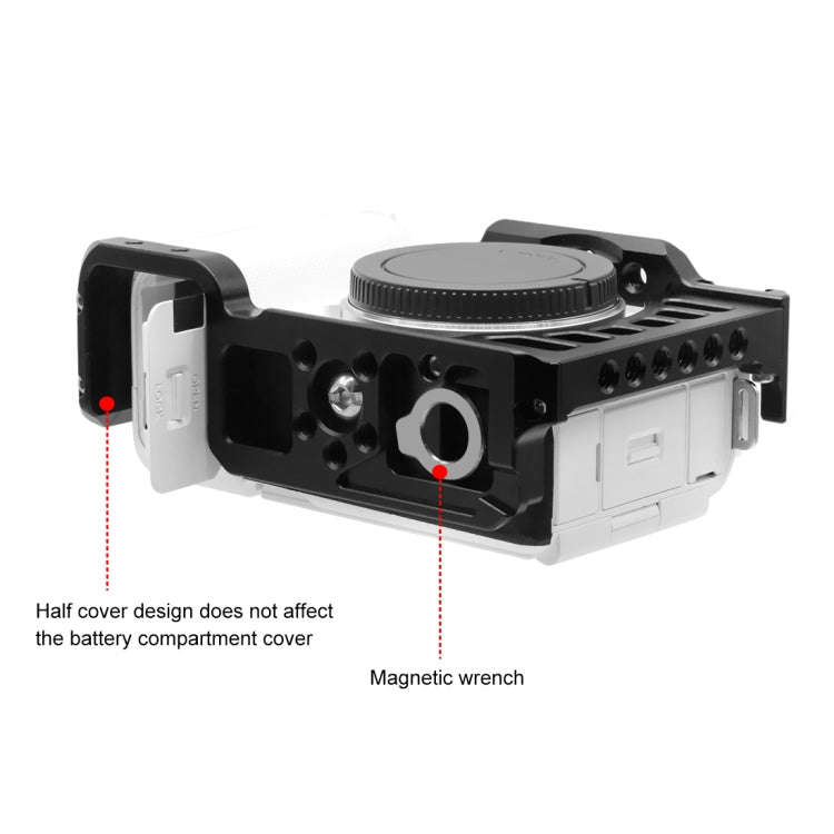 For Sony ZV-E1 PULUZ Wood Handle Metal Camera Cage Stabilizer Rig