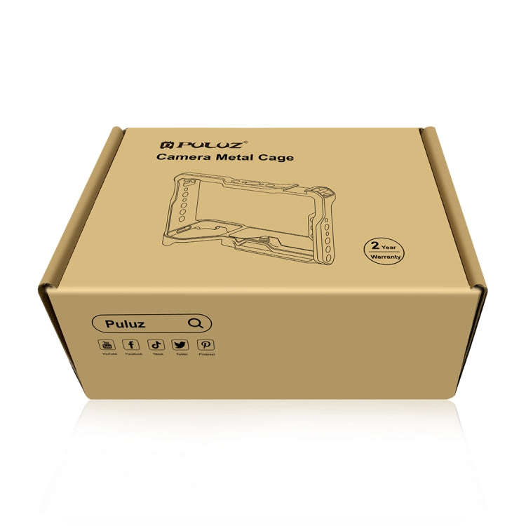 For Sony Alpha 7C / ILCE-7C / A7C PULUZ Wood Handle Metal Camera Cage Stabilizer Rig