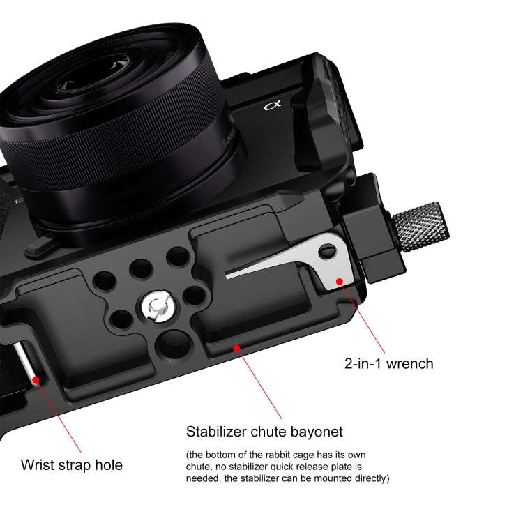 For  Sony A6700 PULUZ Metal Camera Cage Stabilizer Rig (Black)