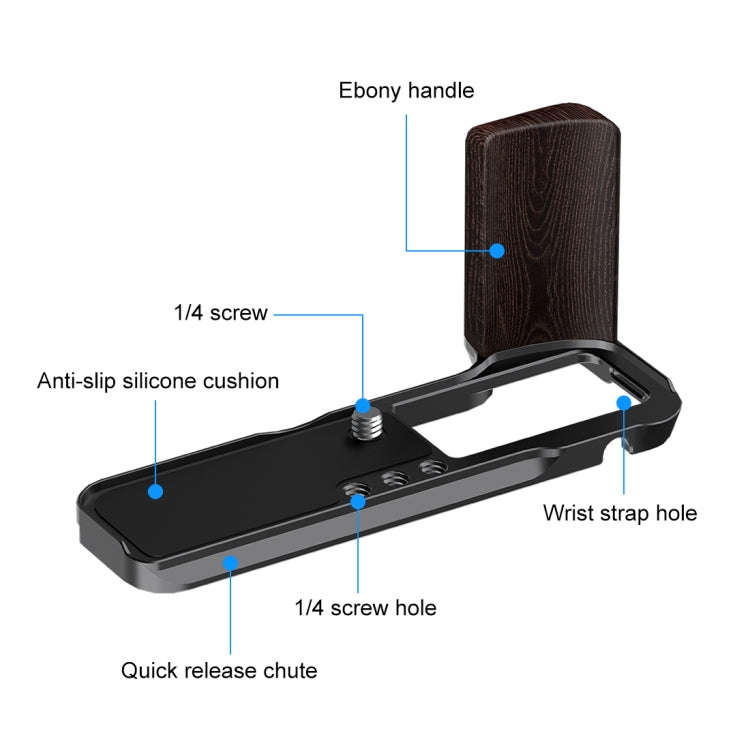 For Fujifilm X100VI PULUZ 1/4 inch Vertical Shoot Quick Release L Plate Bracket Base Holder (Black)