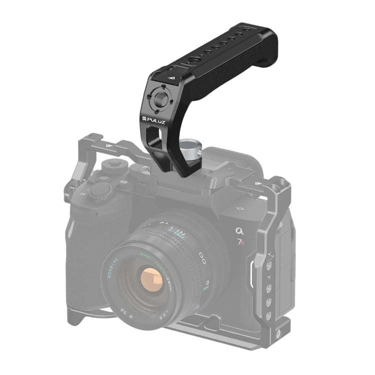 PULUZ Arri Metal Silicone Top Handle with Cold Shoe Mount for Mirrorless Camera Cage Stabilizer (...