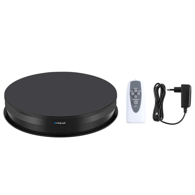 PULUZ 30cm Adjusting Speed Rotating Turntable Display Stand, Load 10-15kg, EU Plug (Black)