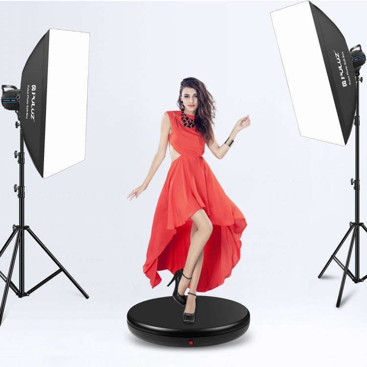 PULUZ 45cm Remote Control Adjusting Speed Rotating Turntable Display Stand, Black, Load 100kg(EU ...