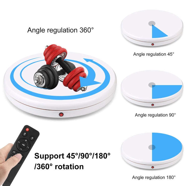 PULUZ 45cm Remote Control Adjusting Speed Rotating Turntable Display Stand, White, Load 100kg(AU ...