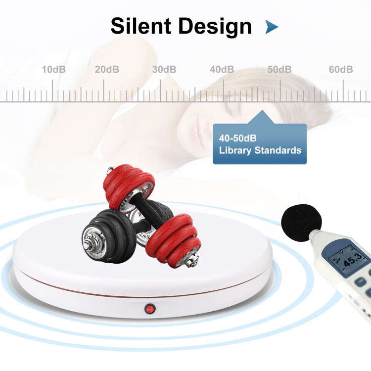 PULUZ 45cm Remote Control Adjusting Speed Rotating Turntable Display Stand, White, Load 100kg(AU ...