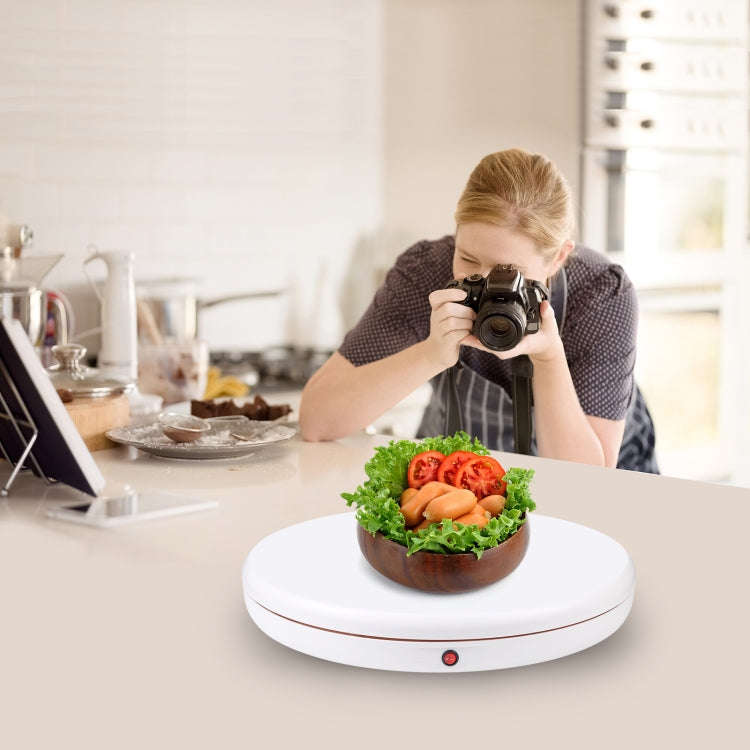 PULUZ 45cm Remote Control Adjusting Speed Rotating Turntable Display Stand, White, Load 100kg(AU ...