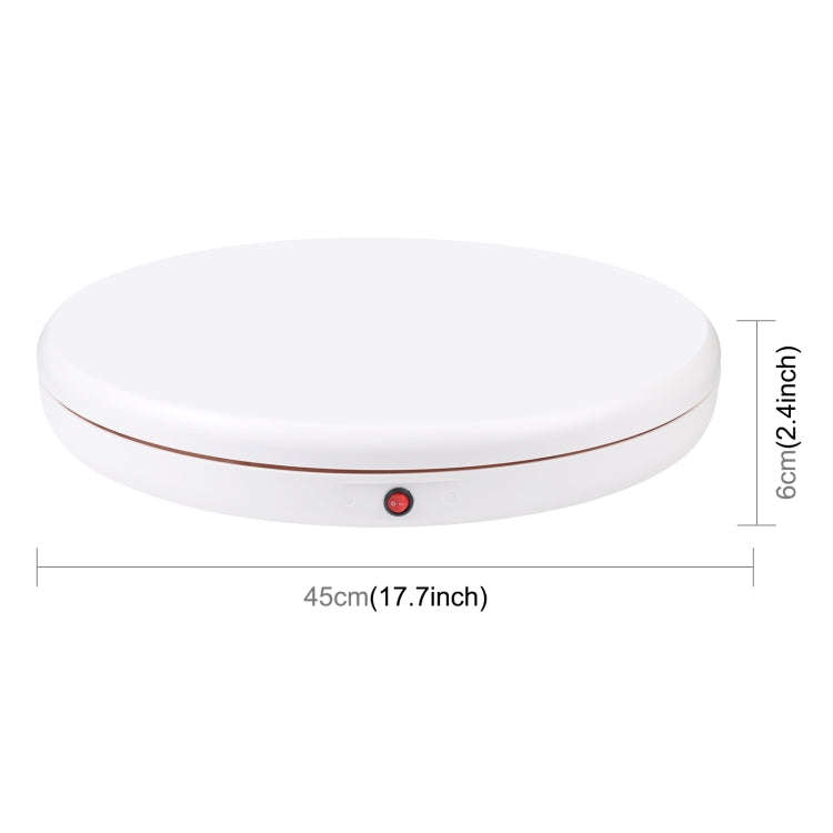 PULUZ 45cm Remote Control Adjusting Speed Rotating Turntable Display Stand, White, Load 100kg(UK ...
