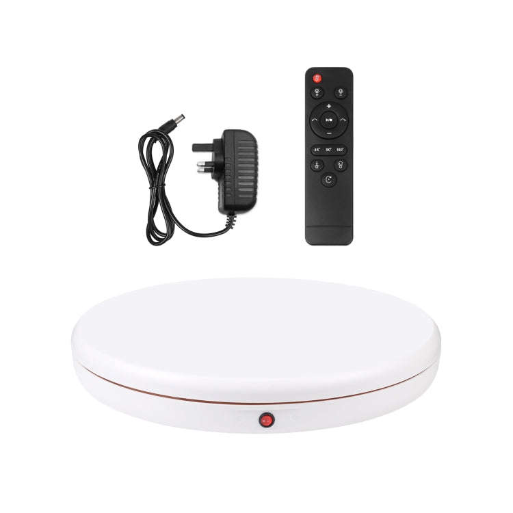 PULUZ 45cm Remote Control Adjusting Speed Rotating Turntable Display Stand, White, Load 100kg(UK ...