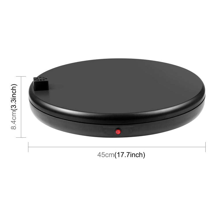 PULUZ 45cm Remote Control Adjusting Speed Rotating Turntable Display Stand with Power Socket, Bla...