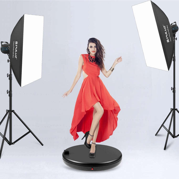 PULUZ 45cm Remote Control Adjusting Speed Rotating Turntable Display Stand with Power Socket, Bla...
