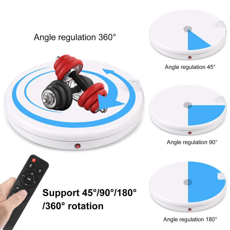 PULUZ 45cm Remote Control Adjusting Speed Rotating Turntable Display Stand with Power Socket, Whi...