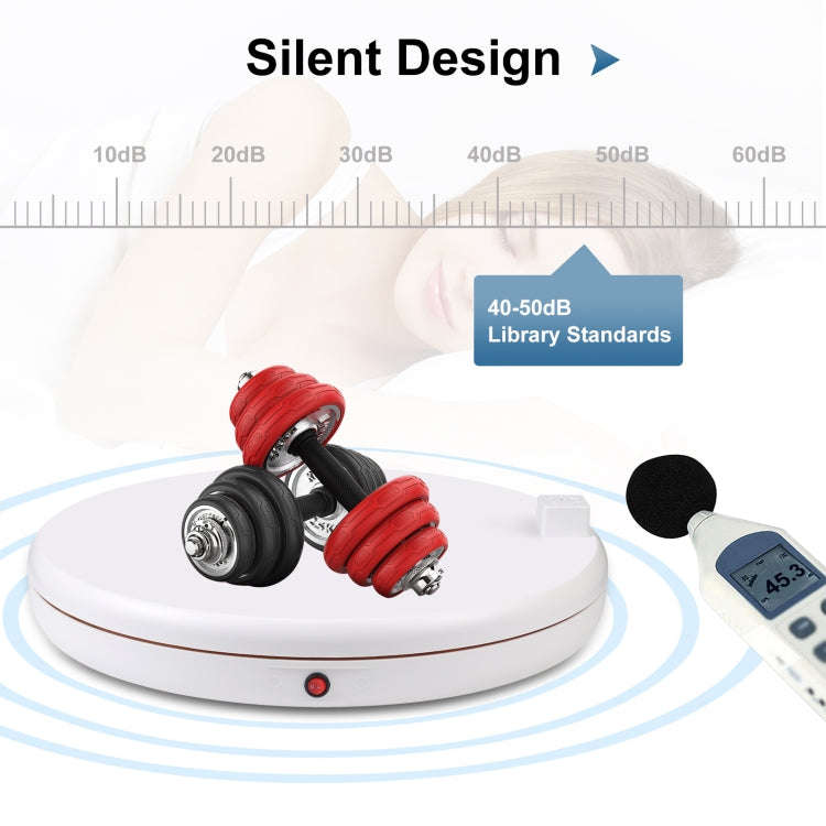 PULUZ 45cm Remote Control Adjusting Speed Rotating Turntable Display Stand with Power Socket, Whi...