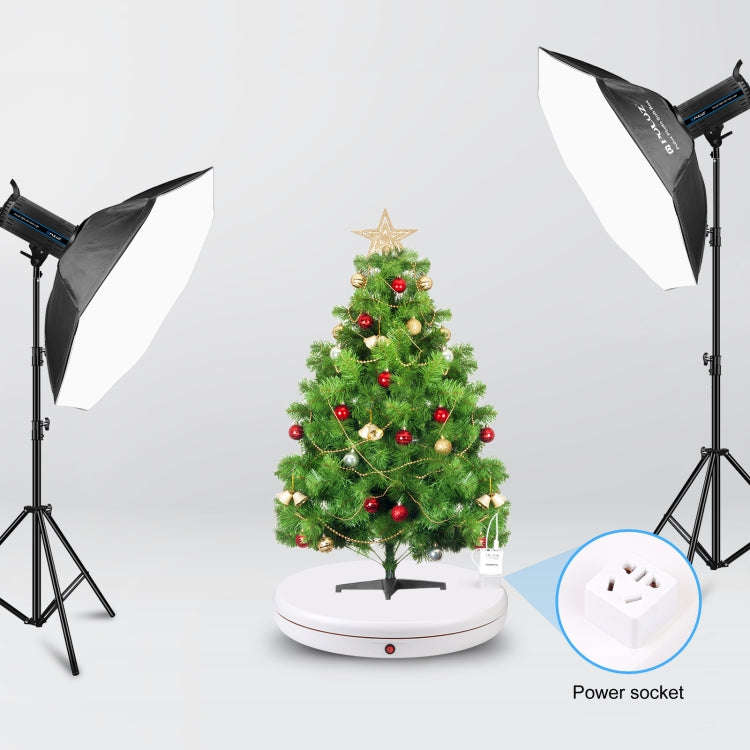 PULUZ 45cm Remote Control Adjusting Speed Rotating Turntable Display Stand with Power Socket, Whi...