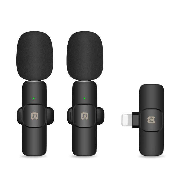 PULUZ Wireless Lavalier Noise Reduction Reverb Microphones for iPhone / iPad, 8-Pin Receiver and ...