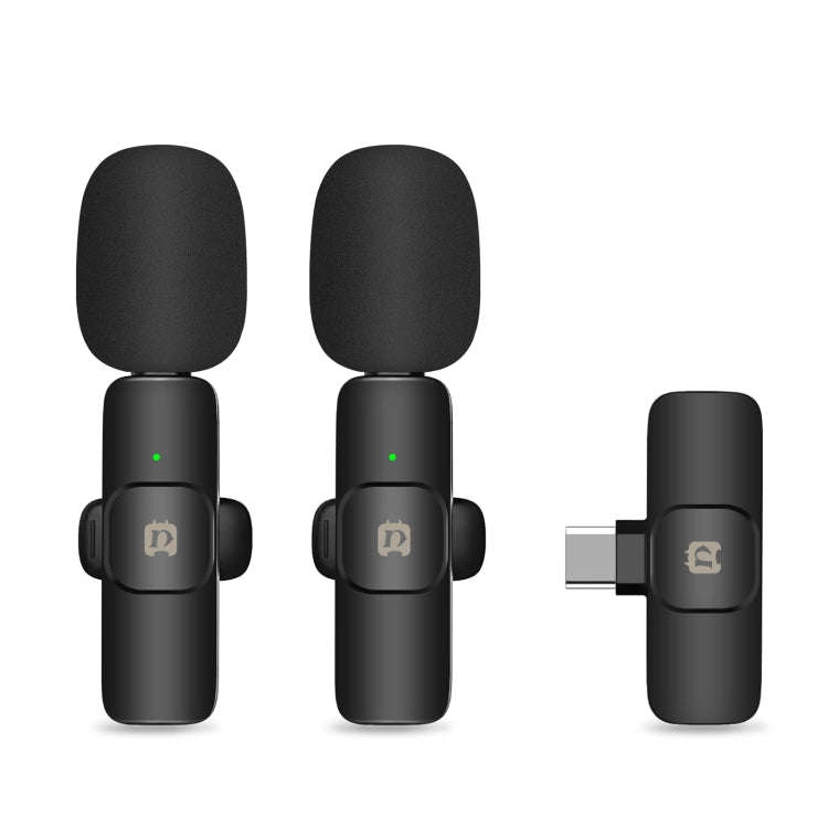 PULUZ Wireless Lavalier Noise Reduction Reverb Microphones for Type-C Phone, Type-C Receiver and ...