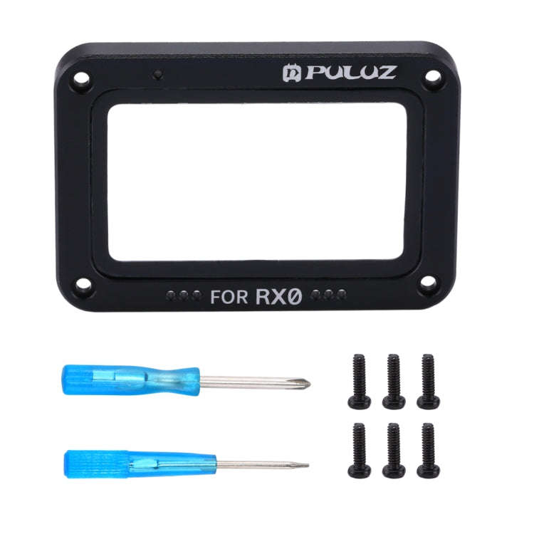 PULUZ Aluminum Alloy Flame + Tempered Glass Lens Protector for Sony RX0 / RX0 II, with Screws and...