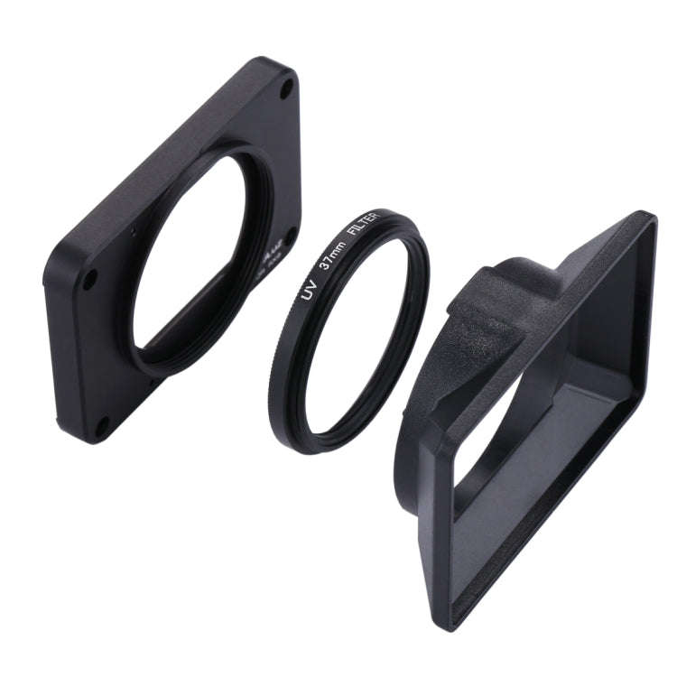 PULUZ Aluminum Alloy Front Panel + 37mm UV Filter Lens + Lens Sunshade for Sony RX0 / RX0 II, wit...