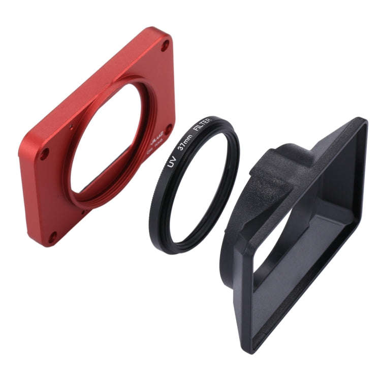 PULUZ Aluminum Alloy Front Panel + 37mm UV Filter Lens + Lens Sunshade for Sony RX0 / RX0 II, wit...