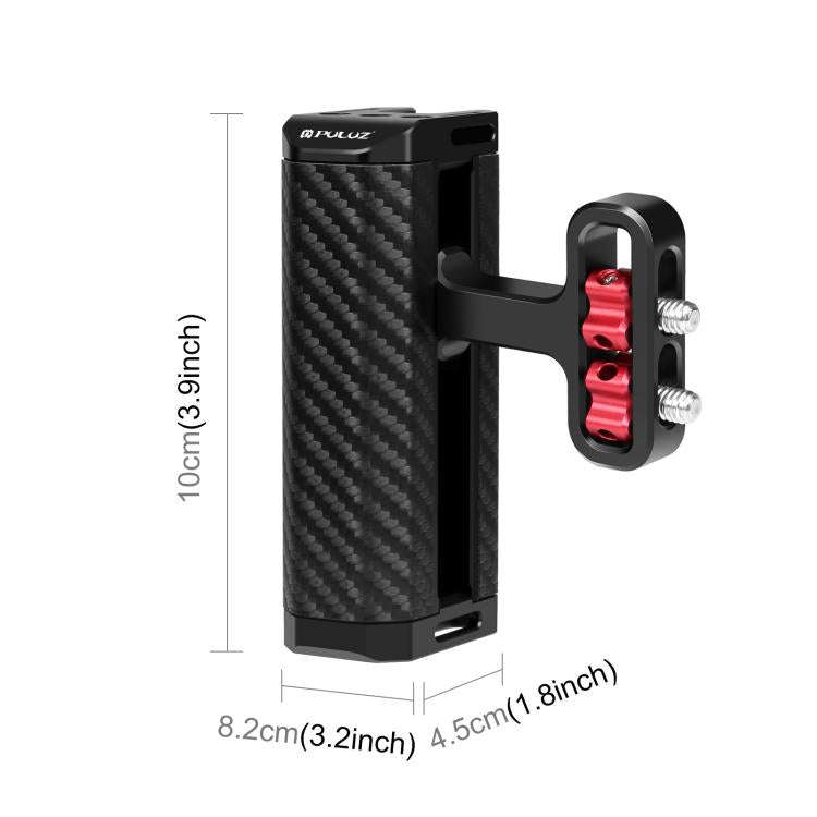 PULUZ Universal Camera Metal Side Handle with Cold Shoe Mount for Camera Cage Stabilizer (Black)