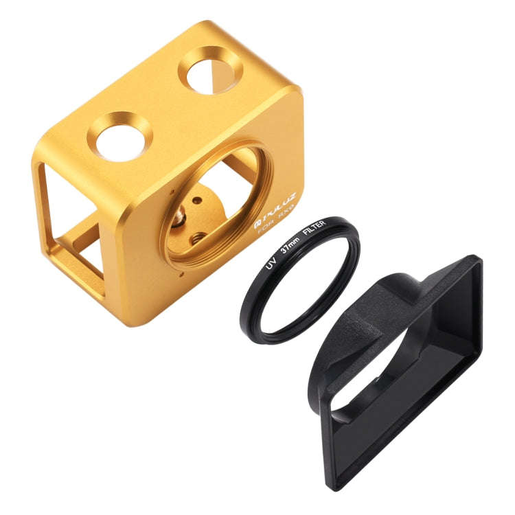 PULUZ for Sony RX0 Aluminum Alloy Protective Cage + 37mm UV Filter Lens + Lens Sunshade with Scre...