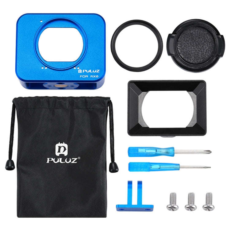 PULUZ for Sony RX0 Aluminum Alloy Protective Cage + 37mm UV Filter Lens + Lens Sunshade with Scre...