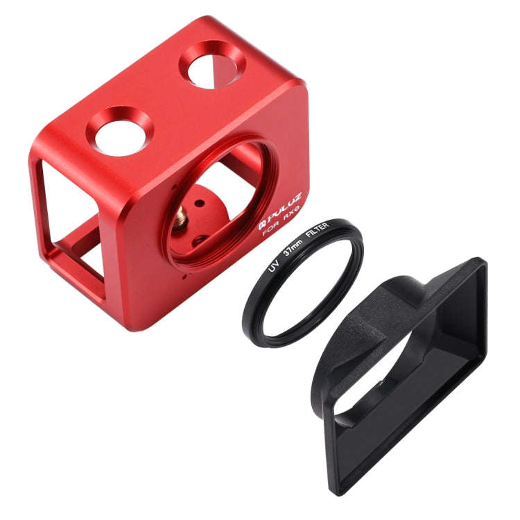 PULUZ for Sony RX0 Aluminum Alloy Protective Cage + 37mm UV Filter Lens + Lens Sunshade with Scre...