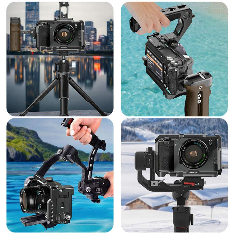 For Sony ILCE-A7CM2 / Alpha 7C II / Alpha 7CR PULUZ Metal Camera Cage Stabilizer Rig (Black)
